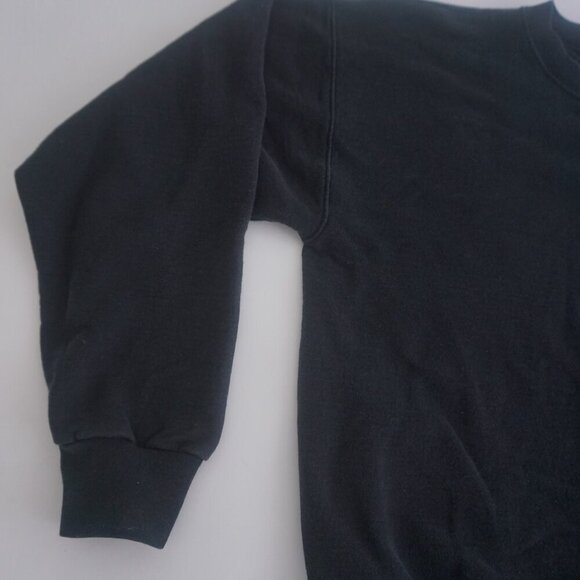 Vintage '90S Hanes Heavyweight Cotton Print Pro Black Blank Crewneck Sweater L - Picture 7 of 8